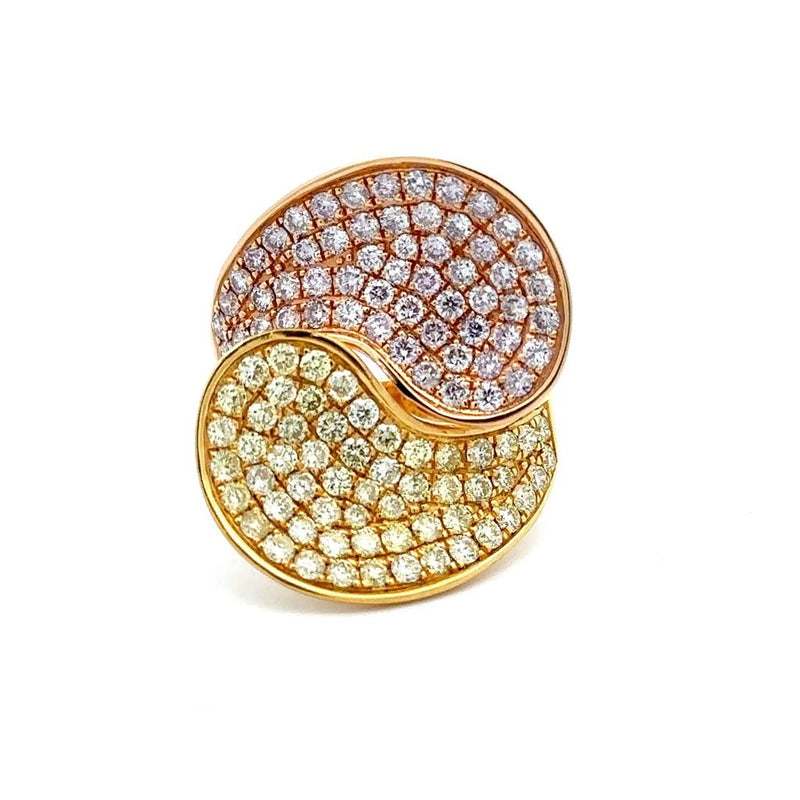 18 Karat Two Tone Women's Diamond Fashion Ring