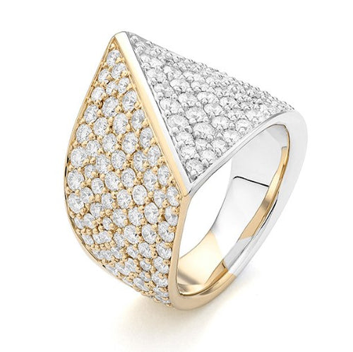 14 Karat Two Tone Women's Diamond Fashion Ring - FACET BARCELONA USA INC.