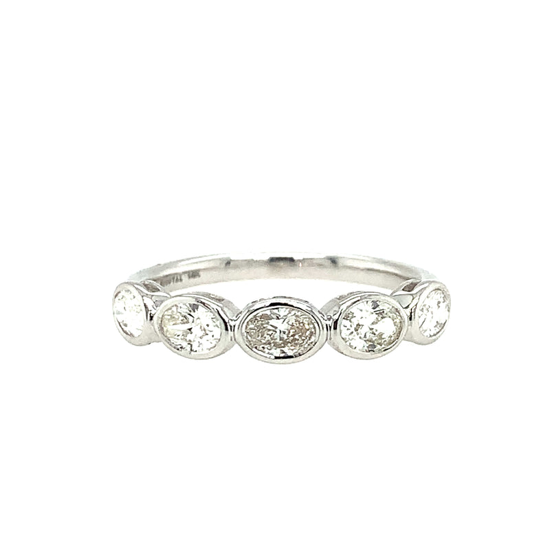 14 Karat White Bezel Set Band