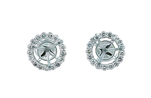 14 Karat White Diamond Earring Jackets - MALAKAN DIAMOND CO.