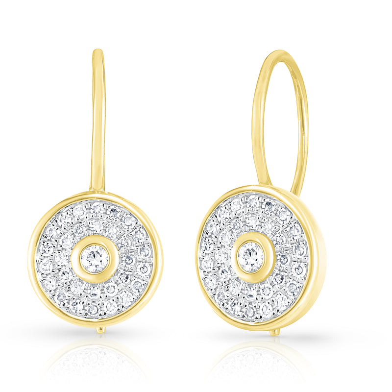 14 Karat Yellow Drop Diamond Earrings