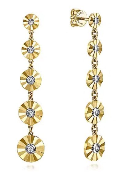 14 Karat Yellow Drop Diamond Earrings - GABRIEL & CO.