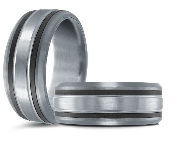 TANTALUM Two Tone Comfort Fit Wedding Band