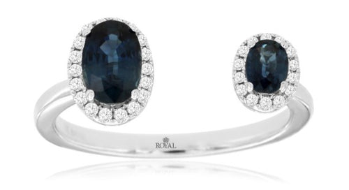 14 Karat White Lady's Free Form Gemstone Fasion Ring - ROYAL JEWELRY MFG, INC.