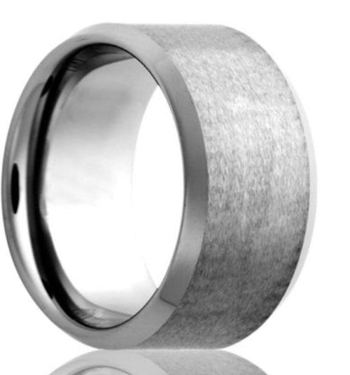 6mm Tungsten Bevel Edge Wedding Band - HEAVY STONE RINGS