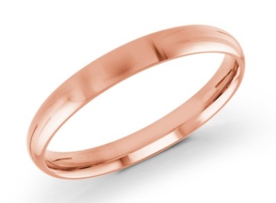 3mm 14 Karat Rosé Comfort Fit Wedding Band - MALO CREATIONS INC.